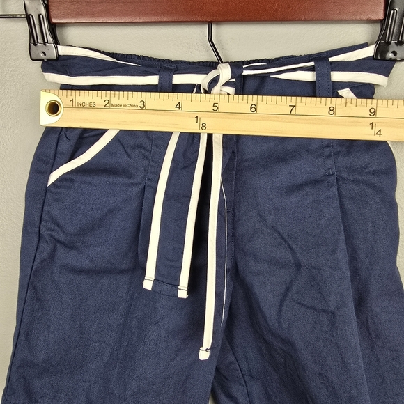 JANIE AND JACK Baby Girl Wide Leg Pants Navy White Toddler 12-18 Months Sailor - Picture 5 of 10